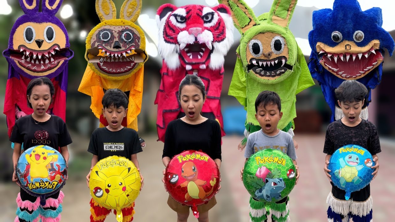 KAK RACEL BAGI - BAGI BALON POKEMON AJAIB SEMUA B0C1L BERUBAH MENJADI BARONGAN JAHAT