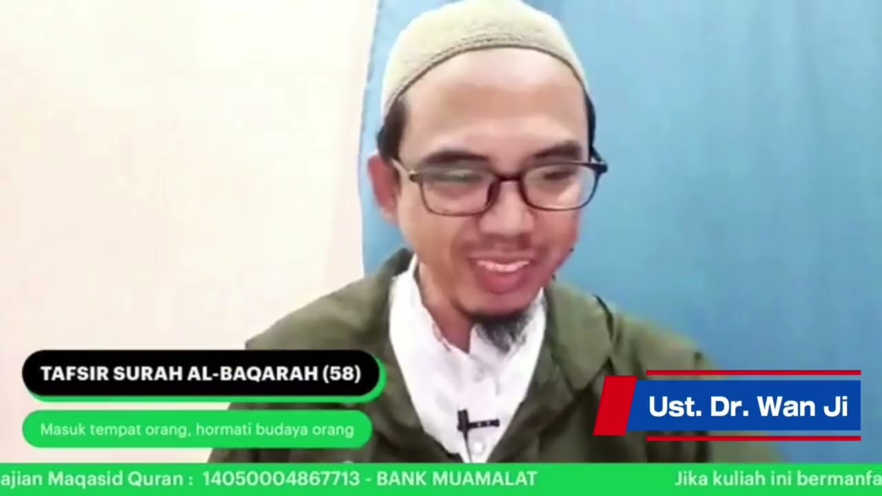Masuk Rumah Orang, bawa otak, bukan Pisau - Ust. Dr. Wan Ji #tafsir #quran 
