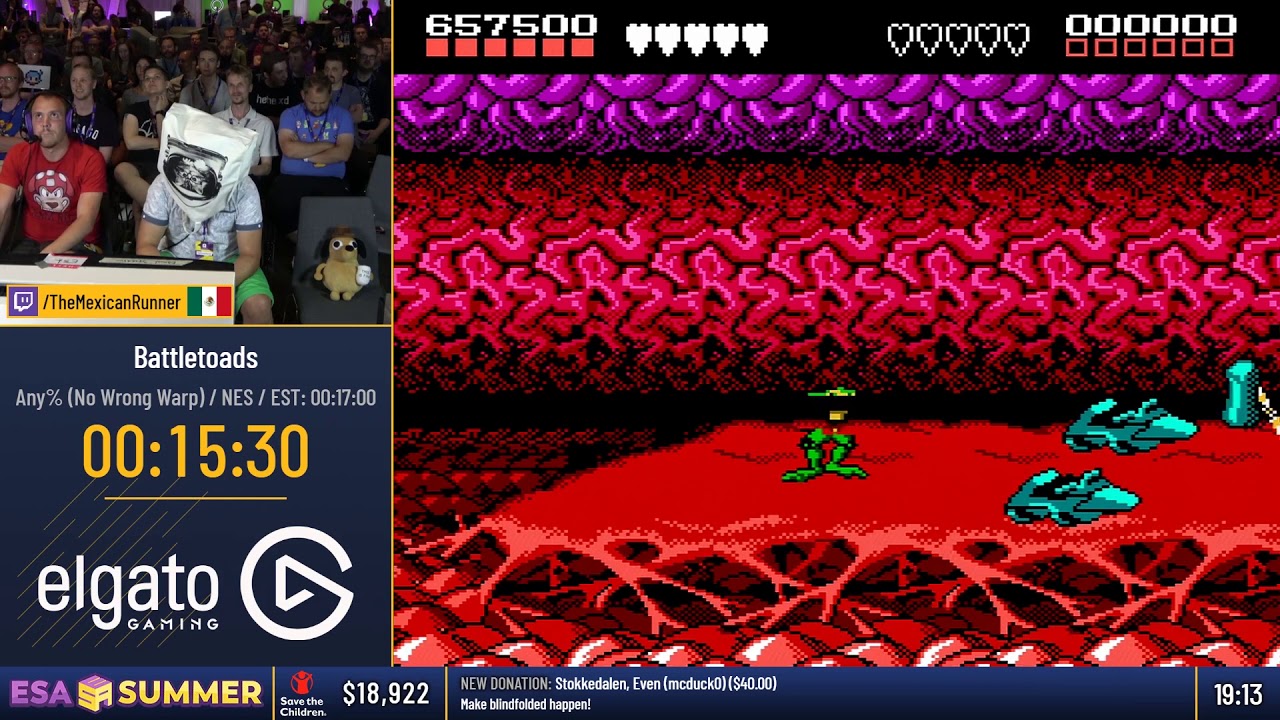 Battletoads BLINDFOLDED Turbo Tunnel DEATHLESS at ESA2018