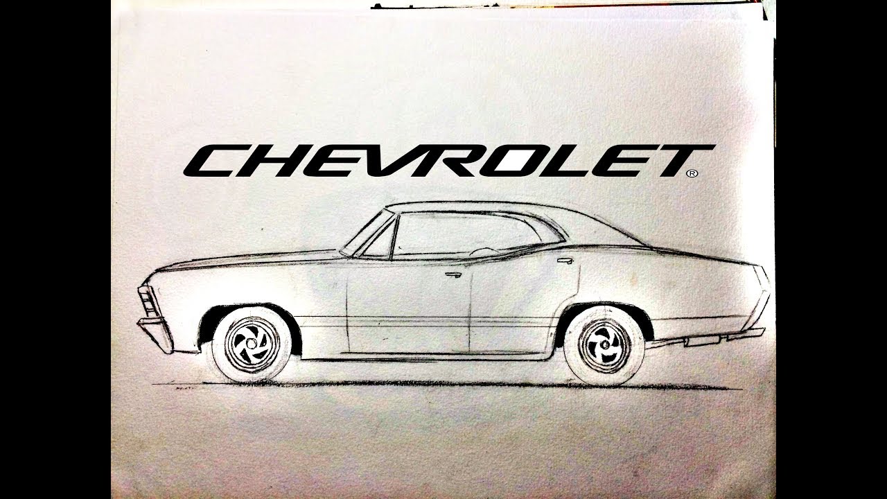 Como Dibujar un Chevrolet impala 67 ( PASO A PASO )