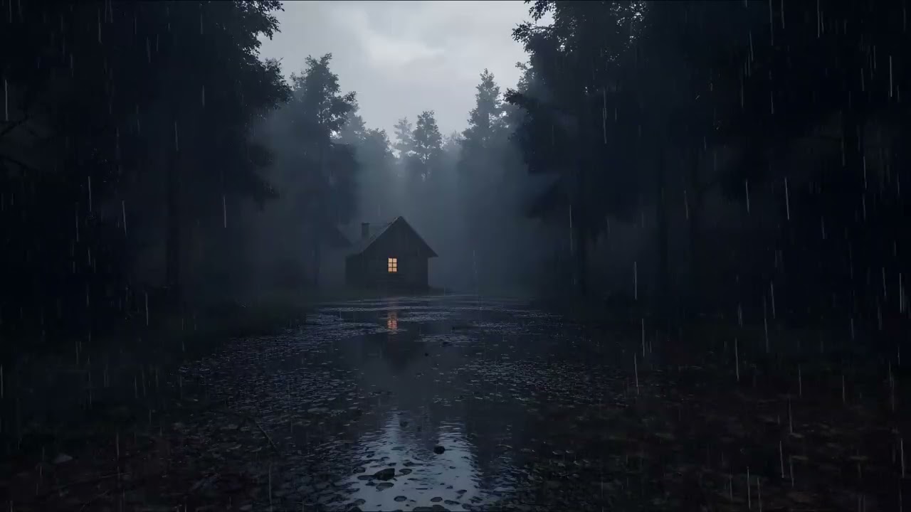 Overcast Night Rain 🌧️ 10 Hours Calm Sleep Sounds