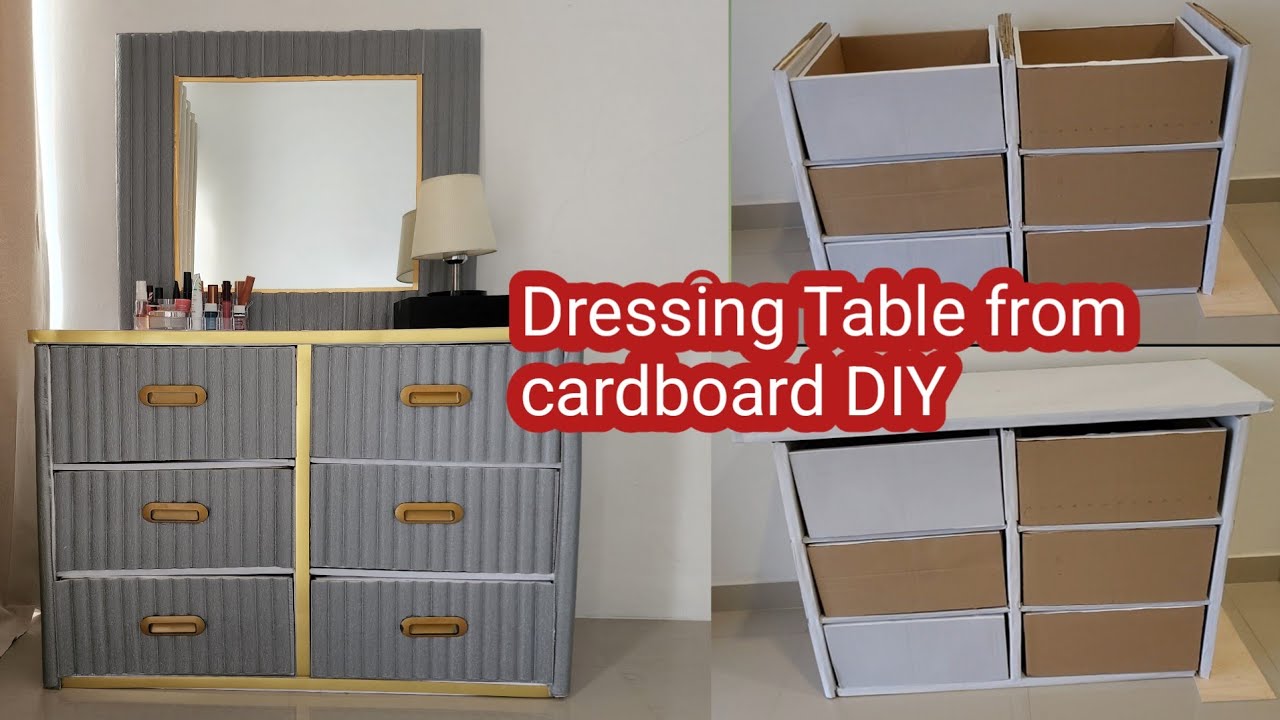 Dressing Table/Meja Rias from Cardboard/ Kardus#DIY #homedecor