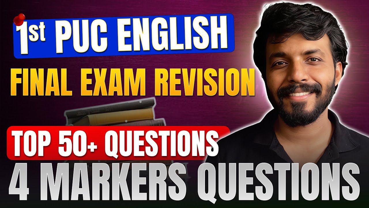 All 4 Marks Questions For 1st PUC English ⚡📘 | 1st PUC Final Exam Prep | Darryl Sir 💯