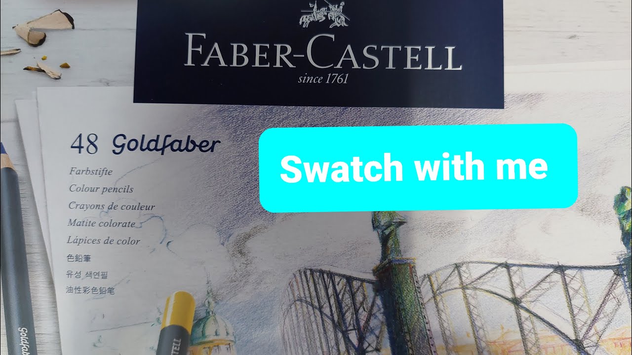 Swatch with me 48 set of Faber-Castell's Goldfaber WAX pencils  - Adult colouring