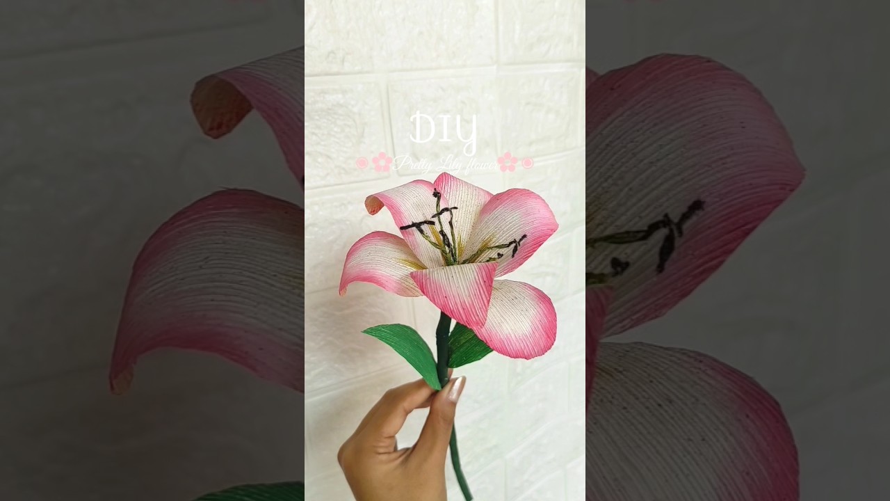 DIY Lily flower with corn husk🌽✨Easy to make | #handmade #diy #shorts #viralshorts #viralvideo