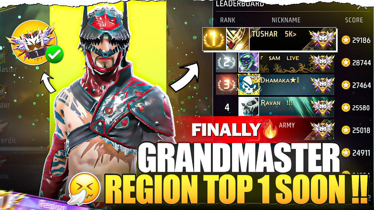 Finally Grandmaster 🏆 Road To Region Top 1 Soon !! | Free Fire Ranked Push 🔥 #freefire