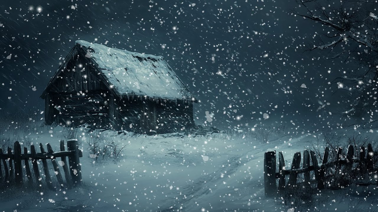 Heavy Snowstorm Outside a Remote Wood Cabin - Blizzard & Wind Sounds for Deep Sleep and Focus ❄️🌬️🏠