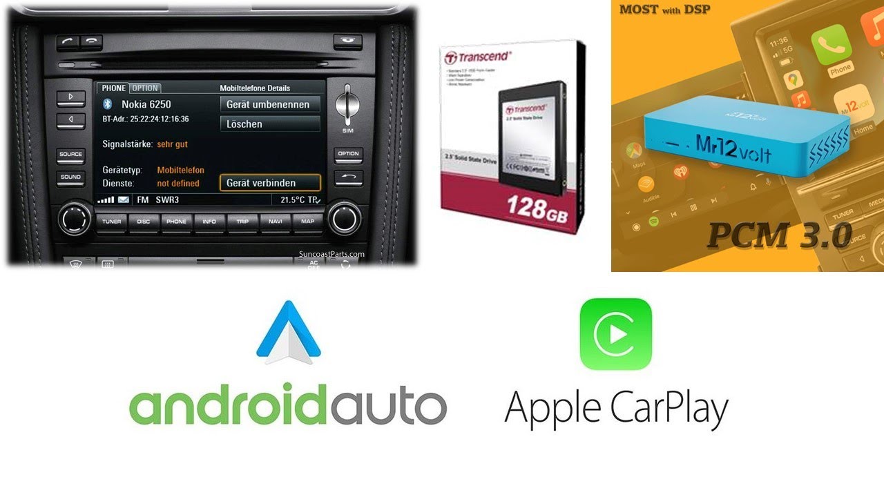 Mr12Volt P2000 Apple CarPlay, Android Auto & SSD installation: Porsche  987.2 Cayman R with PCM 3.0