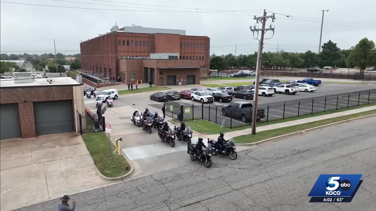 Oklahoma law enforcement honors fallen El Reno police sergeant with escort to funeral home