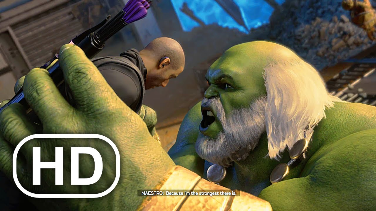 Marvel's Avengers Maestro Hulk Eats Hawkeye Almost Scene 4K ULTRA HD