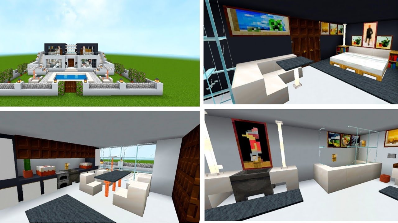 Minecraft:How to Build a Modern House🏠 Tutorial #interior #gameplay 
