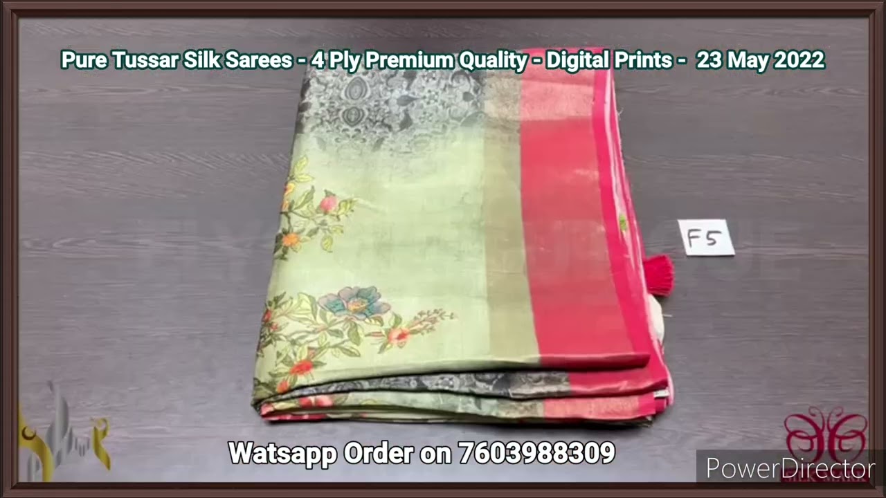 Pure Tussar Silk 4 Ply Export Quality | Digital Prints | Silkmark Certified | WhatsApp +918056941003