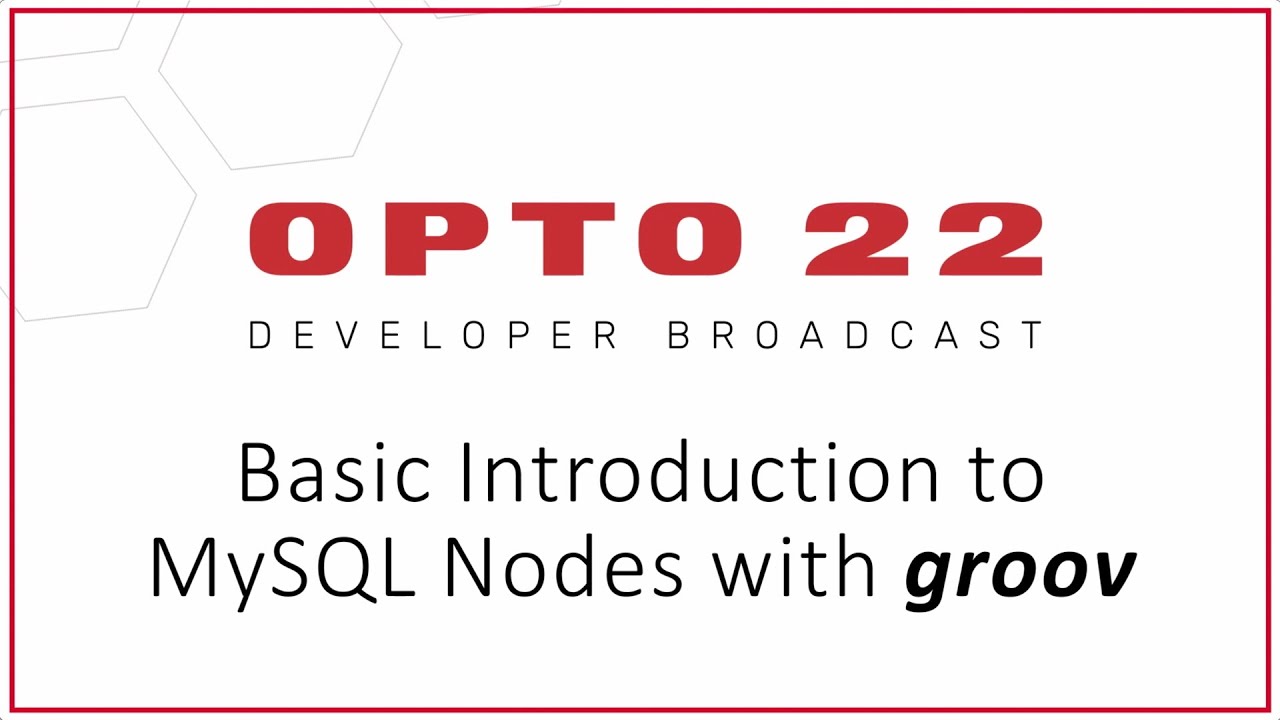 Basic Intro to MySQL Node-RED Nodes with groov RIO