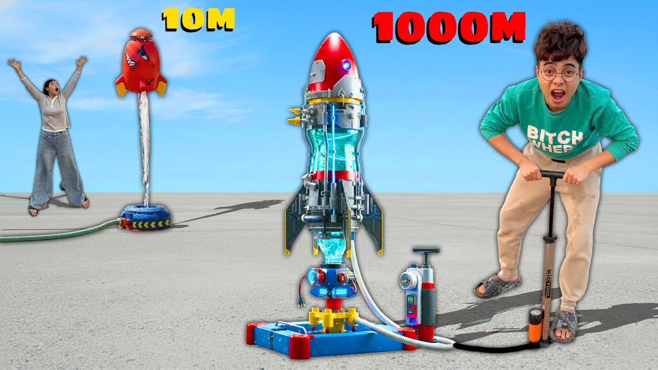 Thắng Tê Tê Phóng Thử Tên Lửa Nâng Cấp Phi Cao 1000m với Tên Lửa Chạy Nước 10m