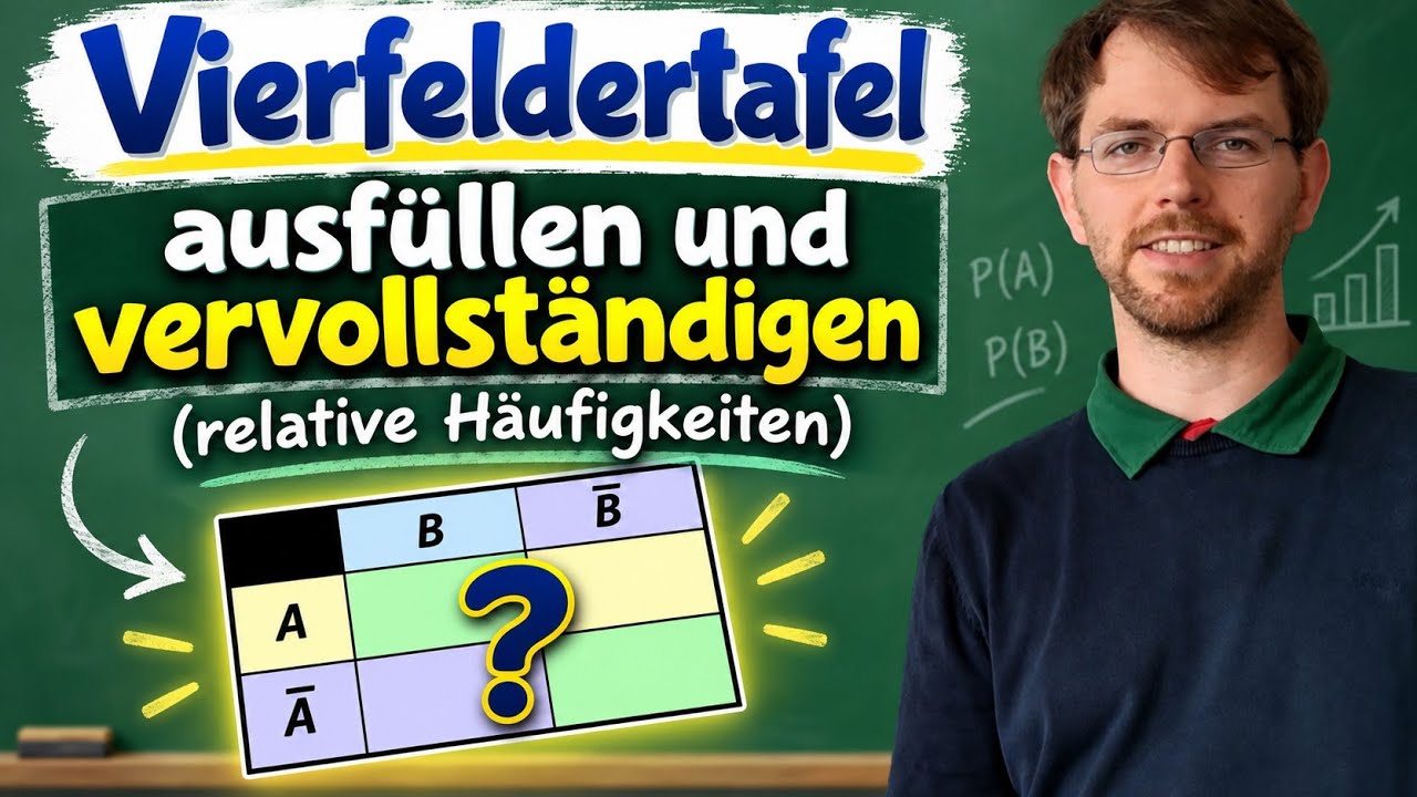 Vierfeldertafel ausfüllen mit relativen Häufigkeiten | Textaufgabe bedingte Wahrscheinlichkeit