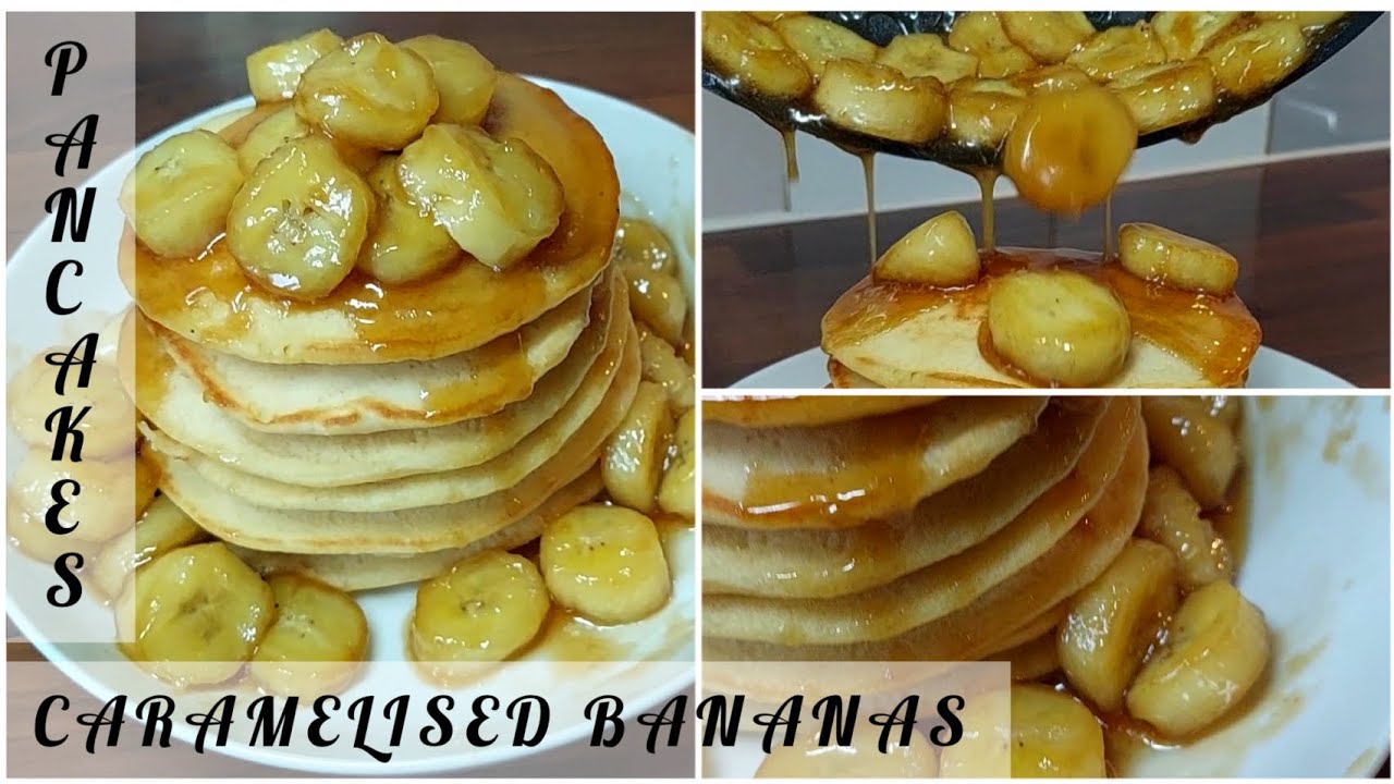 Fluffy American pancakes with caramelised bananas | delicious pancakes| the best recipe