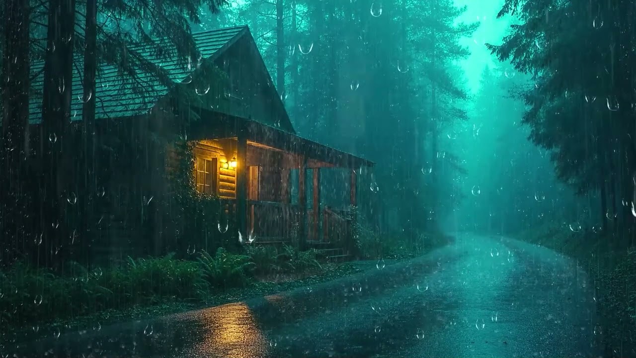 Heavy Night Rain on the Roof 🌧️ Heavy Roof Rain Sounds to Sleep Through the Night