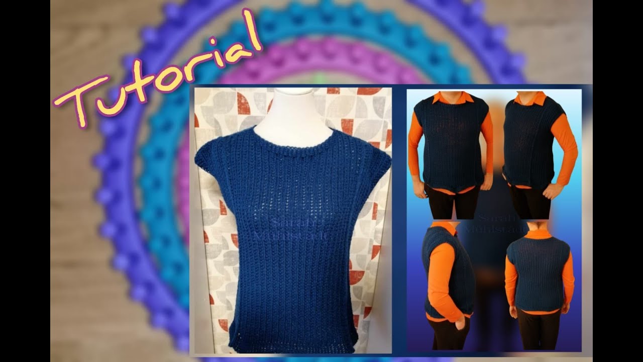 Stricke einen EINFACHEN und schönen Pullunder in EINHEITSGRÖSSE auf deinem Strickring mit 41 Pins