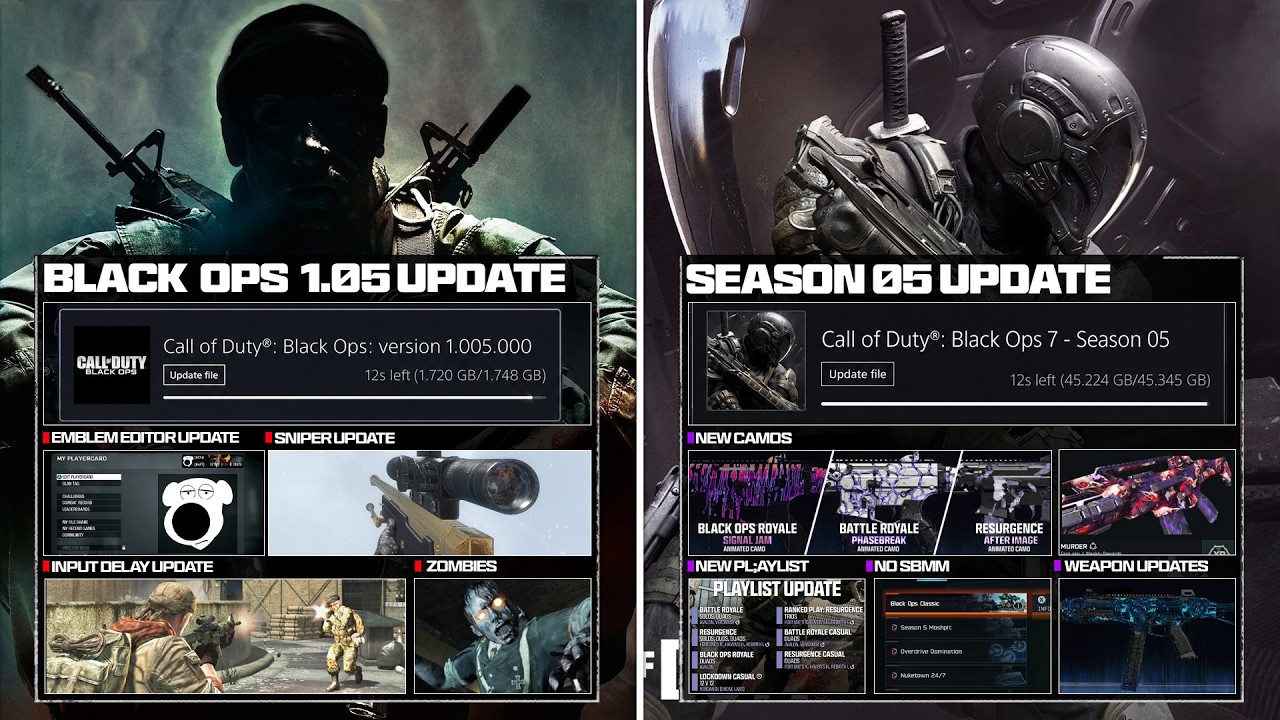 ОГРОМНОЕ НОВОЕ обновление портов Black Ops 1 и 2 1.05, примечания к патчу 5-го сезона BO7 и МНОГО...