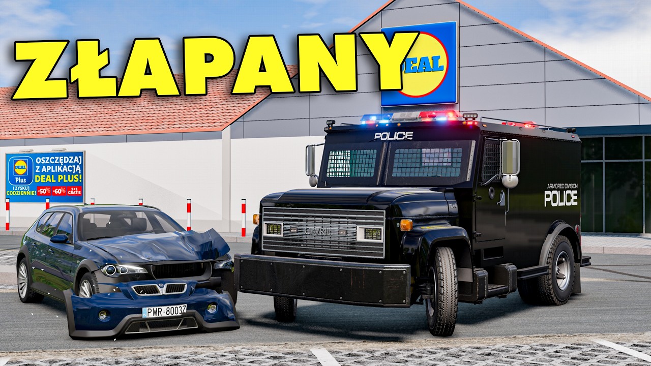 AMERYKAŃSKA POLICJA MIAŁA WYPADEK POD POLSKIM SKLEPEM - Hogaty w BEAMNG.DRIVE