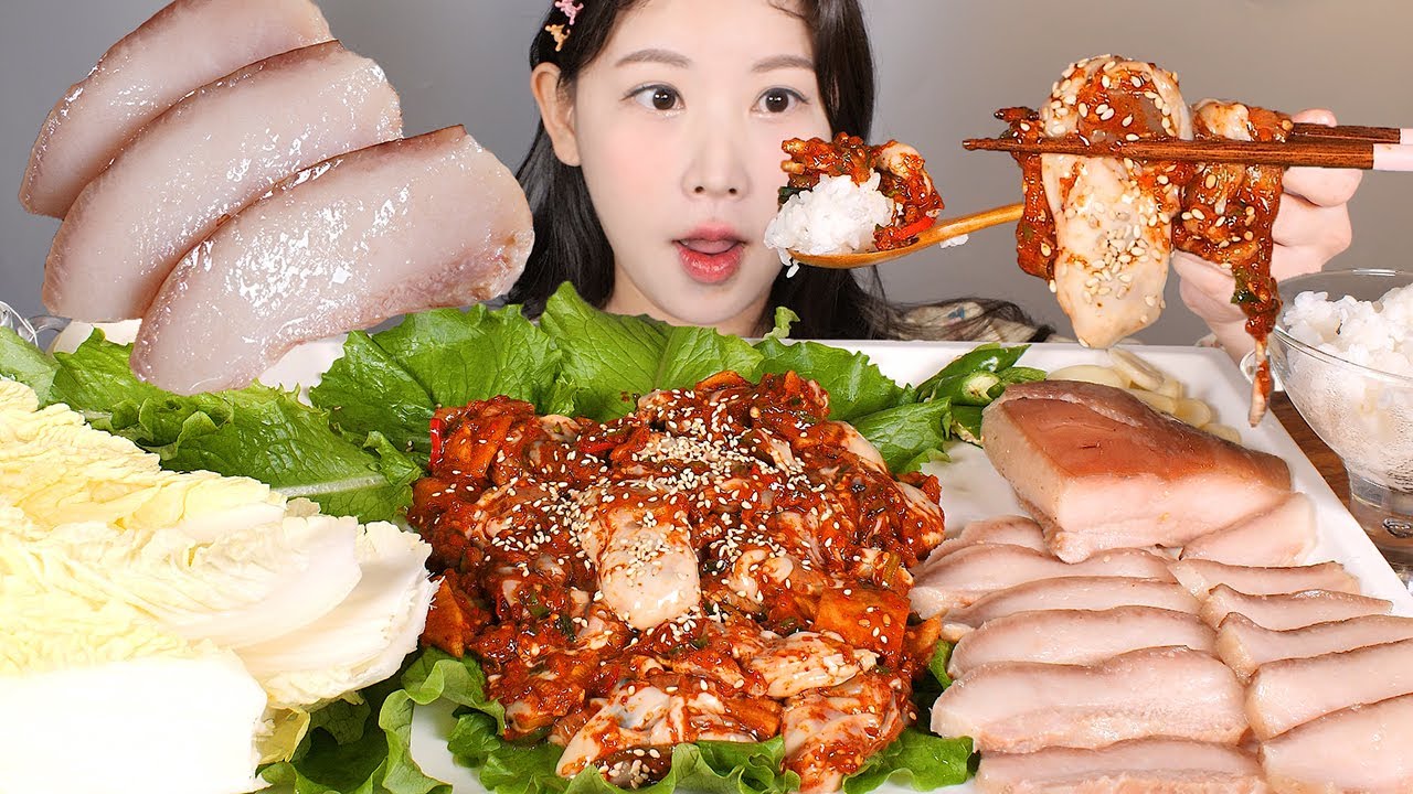 올겨울 굴에 미쳐볼란다🦪✨ 통영생굴무침 껍항정살수육 굴무침라면 먹방 Seasoned oysters [eating show] mukbang korean food