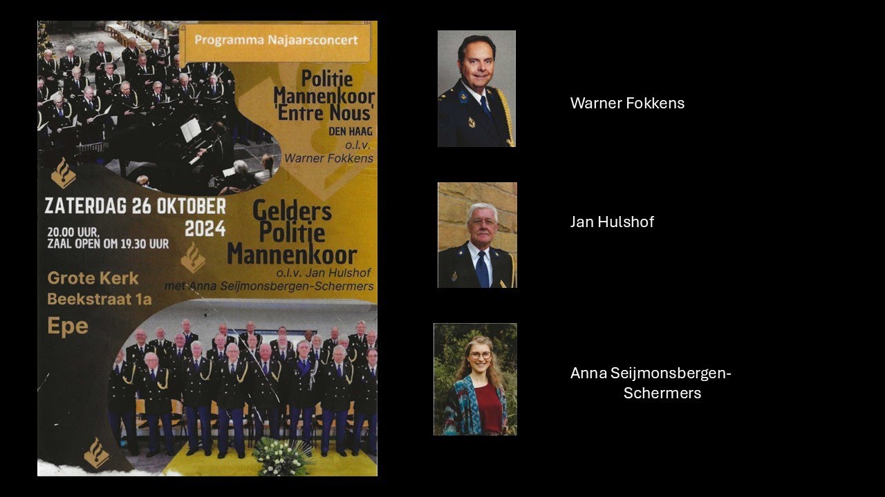 Najaarsconcert van Politie Mannenkoor Entre Nous en het Gelders Politie Mannenkoor 26 oktober 2024