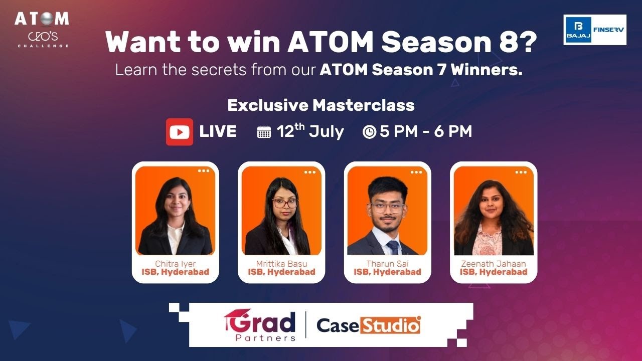 Case Studio | Masterclass on Bajaj Finserv ATOM CEO's Challenge Season 7 (2024)