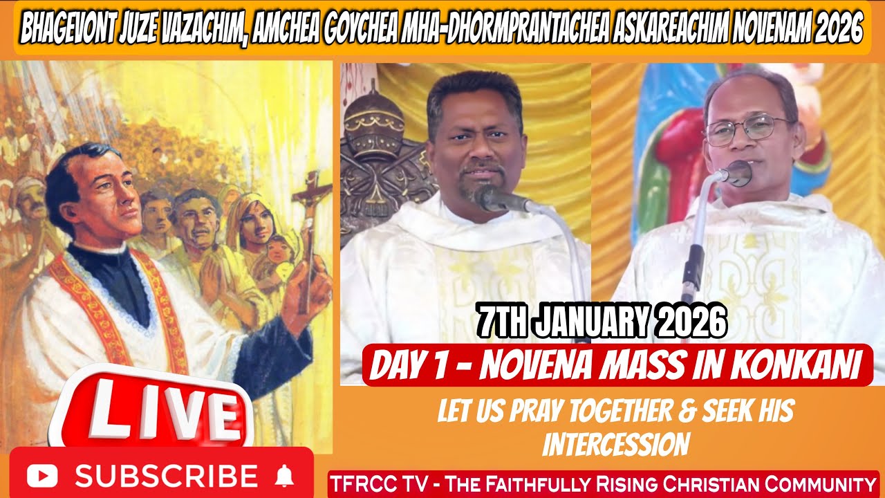 Day 1 | Novena of St. Joseph Vaz | Live Konkani Novena Mass | Sancoale | 7th Jan 2026 | #tfrcctv