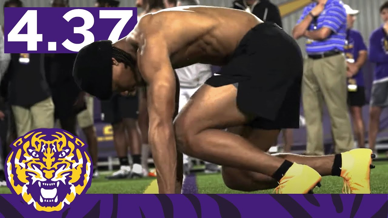 Derek Stingley Jr. 40 at LSU Pro Day