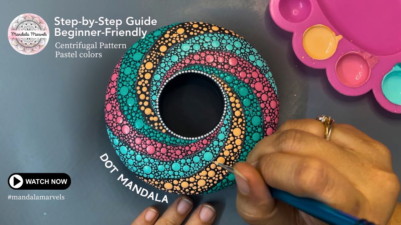 Dot Mandala Tea Light Candle Holder |  Step-by-step guide for beginners | Centrifugal pattern