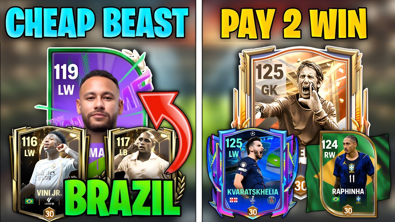 Дешевая &laquo;звериная&raquo; сборная Бразилии против P2W-команды в FC Mobile