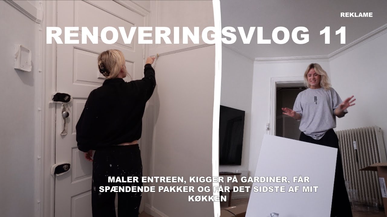 RENOVERINGSVLOG 11; får spændende pakker, maler entreen (i en farve!) & får resten af mit køkken