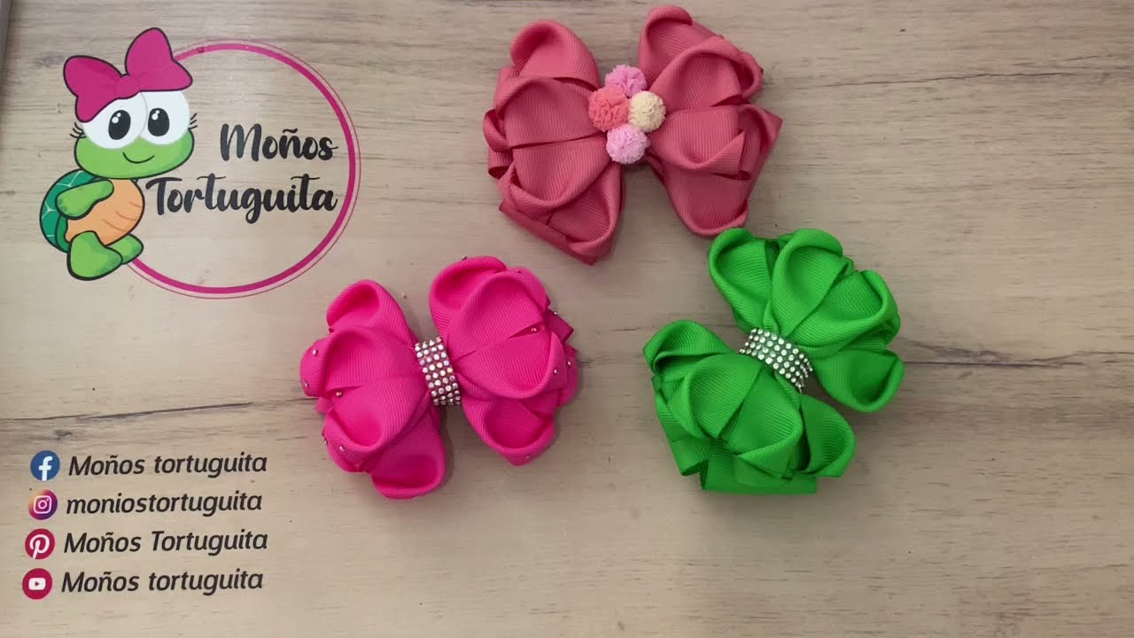Cómo hacer moños con listón de 4 cm 🎀