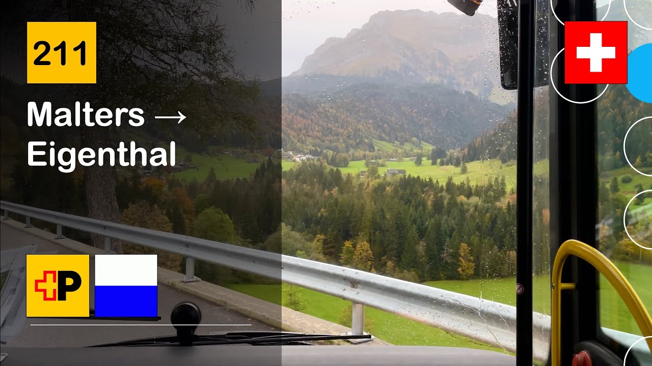 [4K] 🇨🇭 Cab Ride: POSTAUTO LUZERN | 211: Malters → Eigenthal | MAN Lion's City NL323