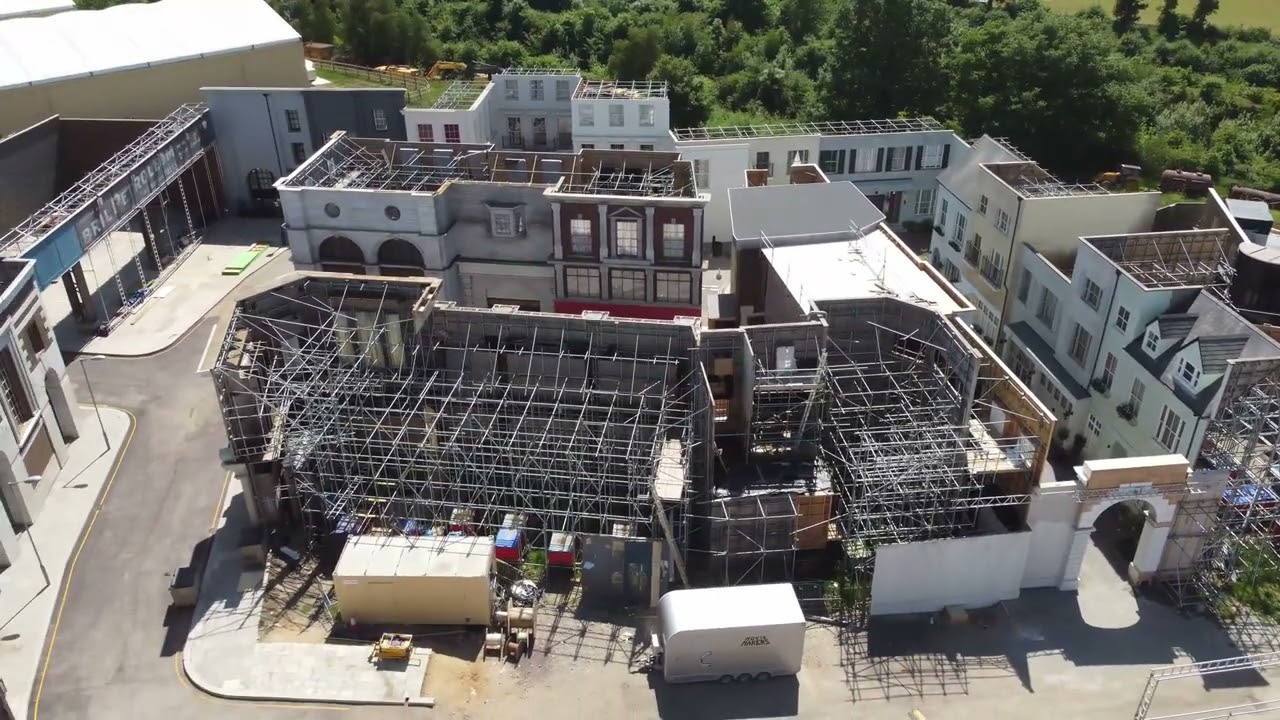 House of the Dragon Movie Set Warner Brothers Studio MAY 2022, Watford, Buckinghamshire UK Drone 4K