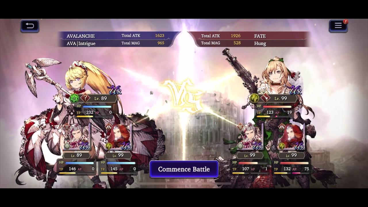 AVA|Intrigue vs FATE Hung  Guildwar FFBE WOTV