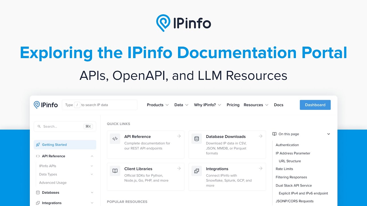 Exploring the IPinfo Documentation Portal: APIs, OpenAPI, and LLM Resources