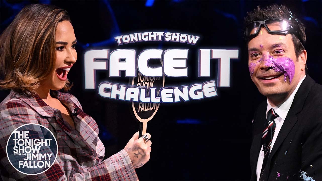 Face It Challenge with Demi Lovato | The Tonight Show Starring Jimmy Fallon