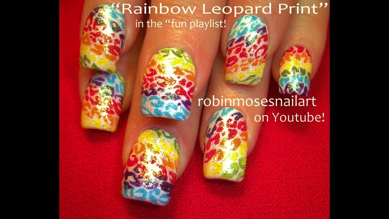 Easy Nail Art Rainbow Leopard
