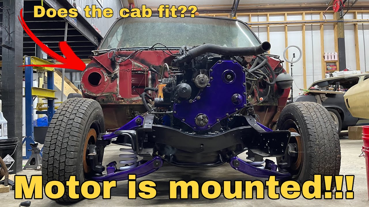 We Cummins Swapped A Squarebody Chevy!!! Cab Mounted on the frame!!!