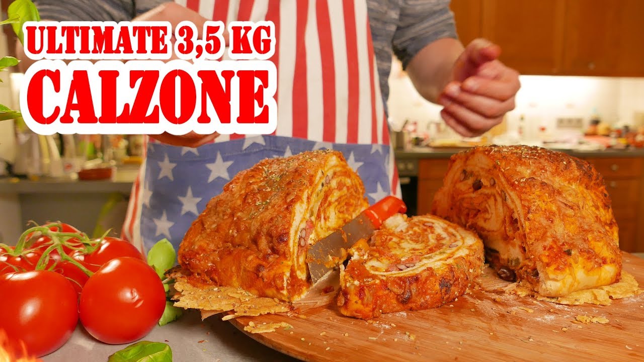 3,5 kg MEGA CALZONE - BBQ Grill Rezept Video - Die Grillshow 262
