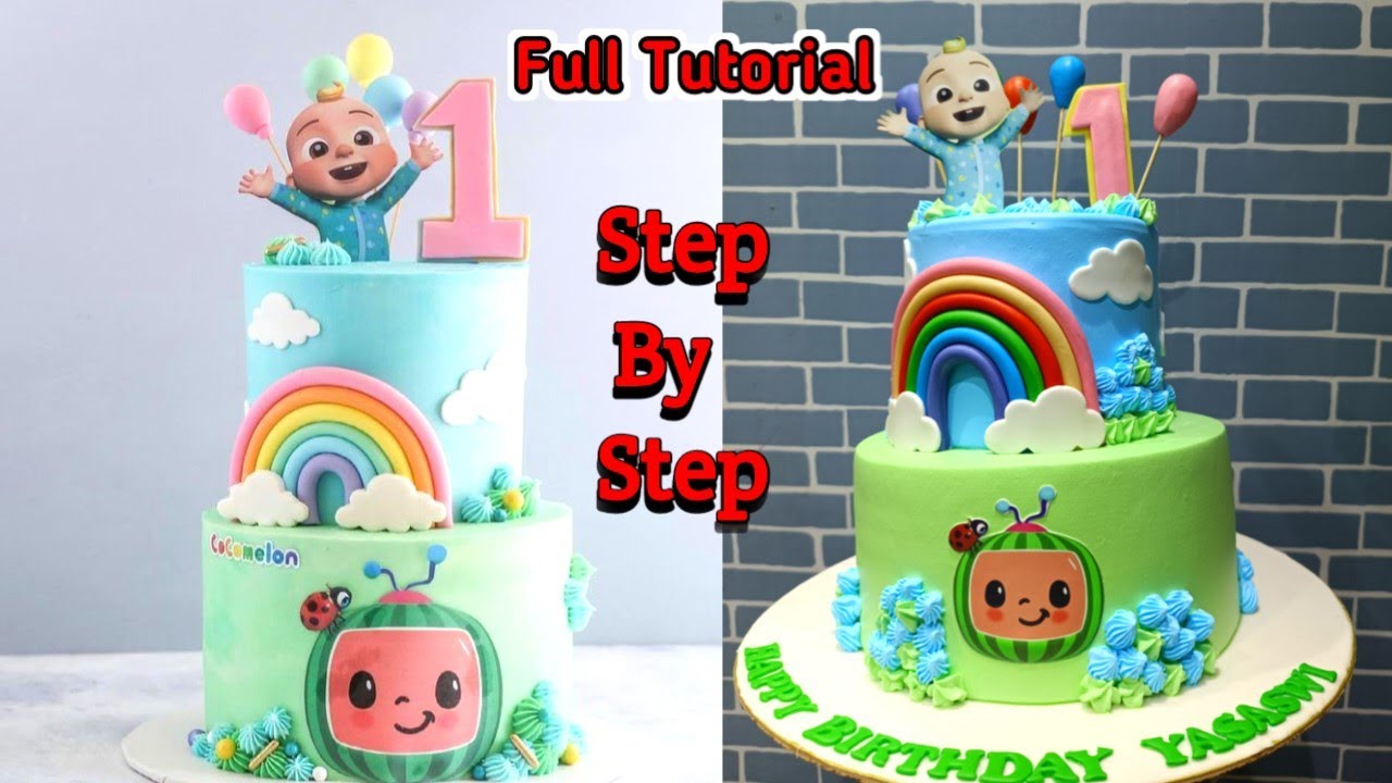 2 Tier Cocomelon Rhymes Birthday Cake | Cocomelon Theme Cake Design | Seller FactG