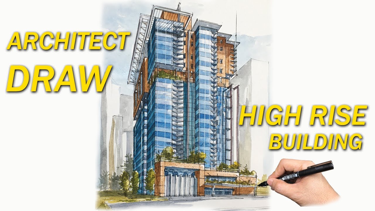 HOW TO DRAW 2 POINT PERSPECTIVE: HIGH RISE CONDOMINIUM.