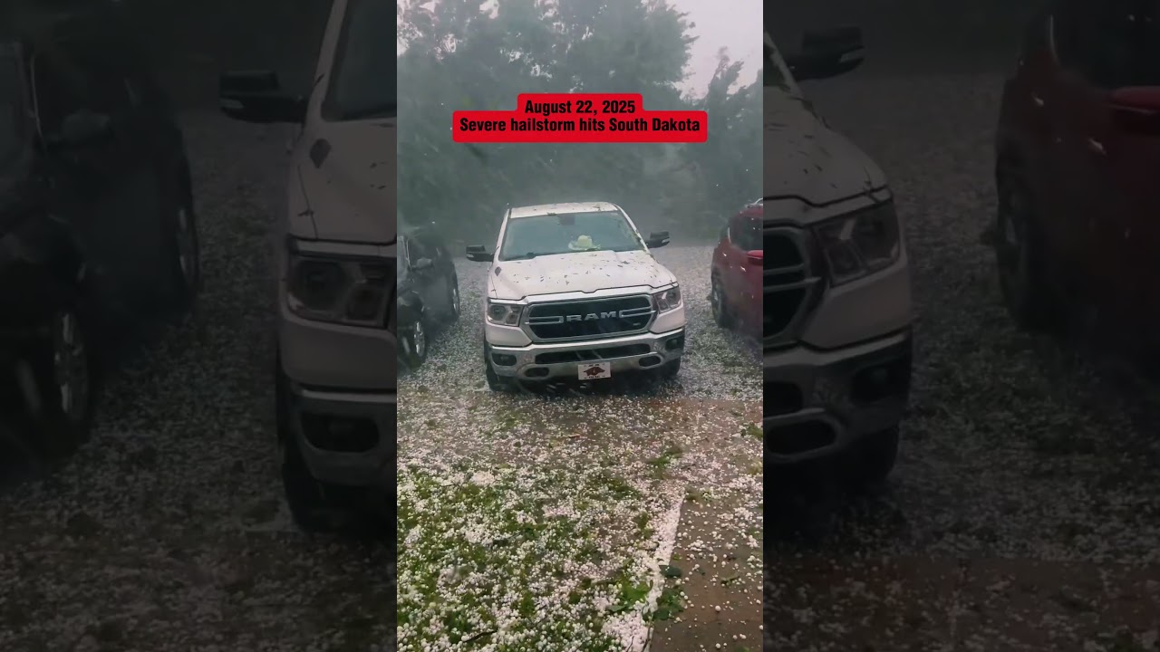 August 22, 2025  Severe hailstorm hits South Dakot #hurricane #epicweather #storm