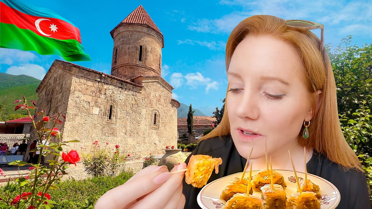 🇦🇿 Trying Pakhlava for the first time in STUNNING Sheki!  I LOVED this place!