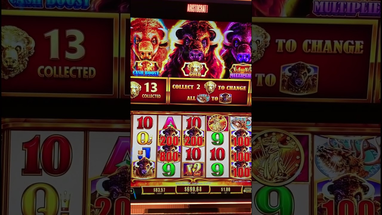 Extremely rare  "symmetrical"  5 coins bonus with $1 minimum bet on Buffalo Gold Cash Collection.