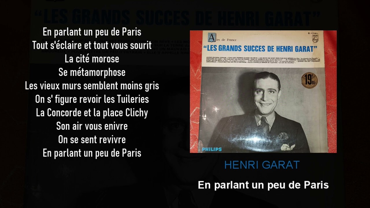 Henri Garat - En parlant un peu de Paris (avec paroles)