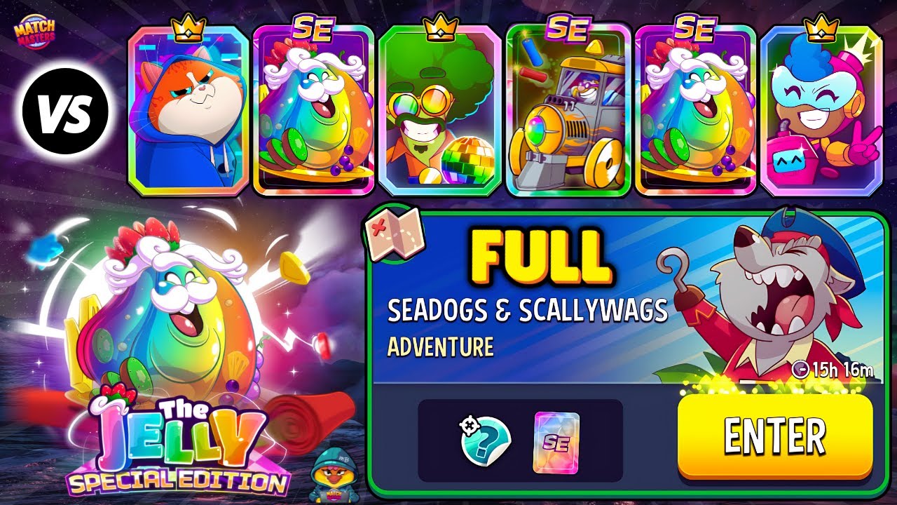 JELLY GOING ON ADVENTURE: SEADOGS & SCALLYWAGS🔥 MATCH MASTERS MULTIPLIER MUSHROOMS