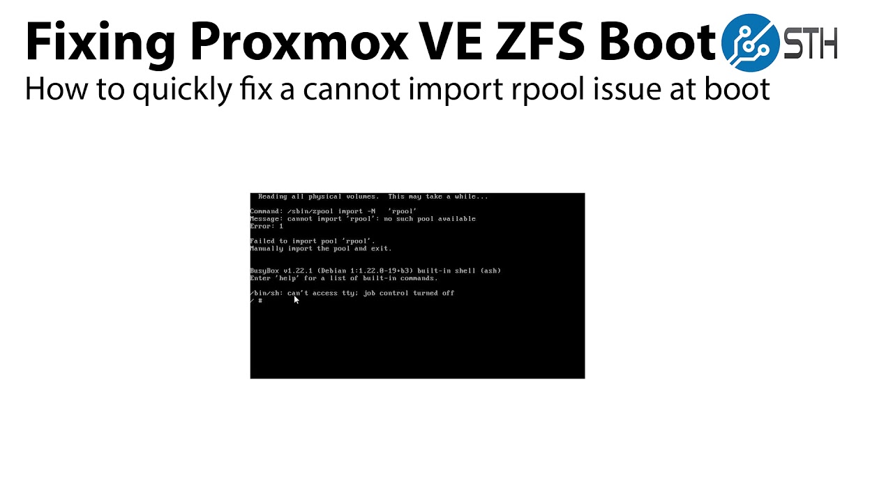 Proxmox VE cannot import rpool no such pool available fix for ZFS boot