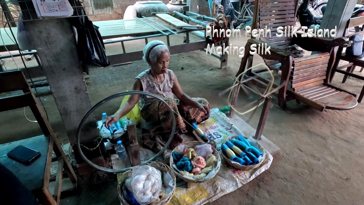 Phnom Penh - Motorgirl Silk Island Tour, Part 4, Silk Making